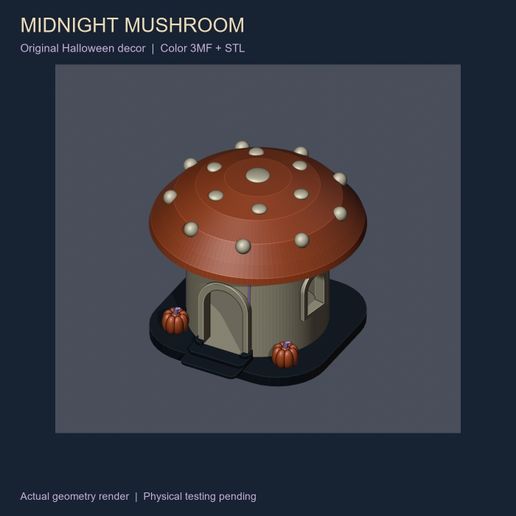 Midnight Mushroom Cottage - Halloween LED Lantern