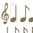 M-NOTES-07.JPG Musical notes symbols characters 3D print model