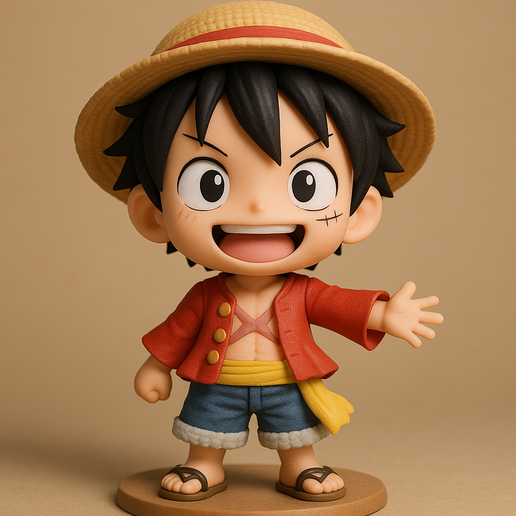 One Piece! Chibi Luffy STL & GLB 3D model