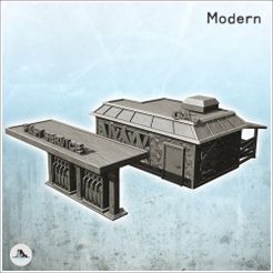 1-PREM.jpg STL-Datei Verbarrikadierte postapokalyptische Tankstelle mit Pumpen und Schildern (2) - Future Sci-Fi SF Postapokalyptisch Tabletop Scifi 28mm 15mm 20mm Modern・3D-druckbares Modell zum Herunterladen