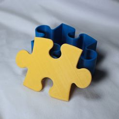 Puzzle1.jpg STL file 3D Jigsaw Puzzle Piece Storage Box Container・3D printing model to download, alexaldridge