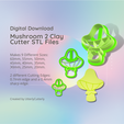 Cover-7.png Mushroom 2 Clay Cutter - Toadstool Cottage core STL Digital File Download- 9 sizes and 2 Earring Cutter Versions, cookie cutter