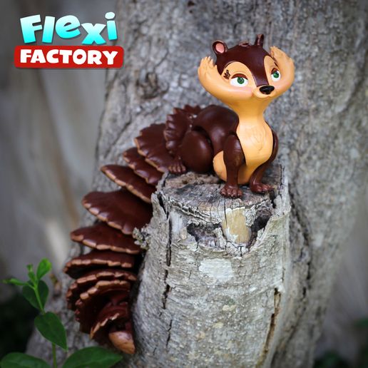 Flexi-Factory-Squirrel-05.jpg Niedliche Flexi Print-in-Place Eichhörnchen jetzt mit 3MF-Dateien enthalten