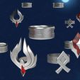 7.jpg Cosplay stl 3D files pack rings for Diluc Red Dead of Night skin