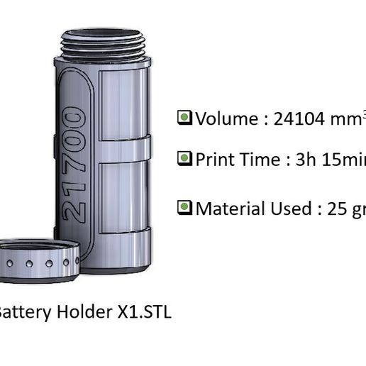 🔋 Modular 21700 Battery Case・ 3D File for ・Cults
