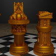 5.png Wednesday Figure Chess Set - Netflix Wednesday Character 3D print model