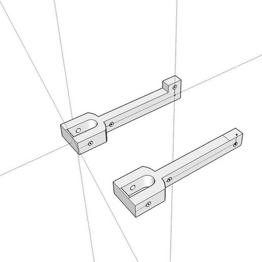 steuntjes voor arduino mega en ramps v1.4 voor bevestiging aan de draadstangen met printvesteviging om later te verwijderen 3D model
