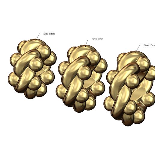 Twisted rope and bead charm and bracelet bead 3D print model 3D model