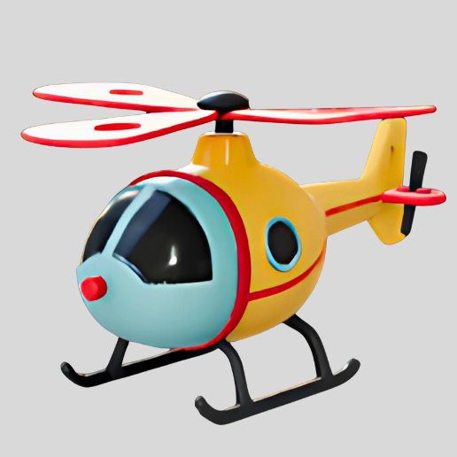 🚁 Helicóptero de juguete amarillo・Archivo STL para Impresión 3D