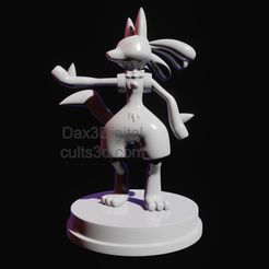 1-2.jpg Fichier STL gratuit Figurine Lucario - Pokemon écarlate et violet・Plan imprimable en 3D à télécharger