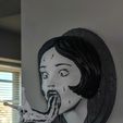 junji-ito-inspired-slug-girl-wall-sculpture-3d-printed-3.jpg Junji Ito Inspired Slug Girl Bust