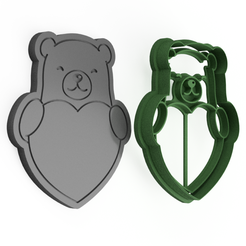 SC-0010.png Bear with hearts Cookie Cutter 0010