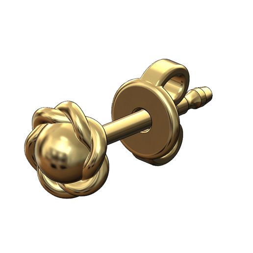 Braided bead stud earring 3D print model 3D model