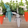il_fullxfull.5884510593_5jip.jpg Articulated Carrot Bunny Keychain by Cobotech, Articulated Toys, Easter Decorations, Unique Gift