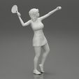Girl-0011.jpg Woman playing tennis giving service throwing ball
