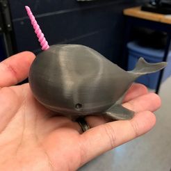 57161692367__B5FD856E-0574-4F52-98D9-C5E3F9A220C0.JPG STL-Datei Whale and Narwhal combo kostenlos・3D-druckbare Vorlage zum herunterladen