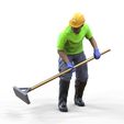 Co-c1.50.119.jpg N10 Construction worker with shovel, troweling tool and helmet
