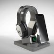 Untitled-778.jpg HEADPHONE STAND with MAGSAFE CHARGER FOR IPHONE & WATCH - NEW