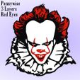 Pennywise-3-Layer-RED.jpg Pennywise Stephen King IT Clown Halloween Wall Art