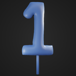 One_1.png STL file Numeric "one" puffy cake topper・3D printable model to download