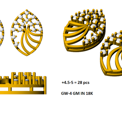 Diamond Earrings 3D model