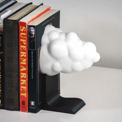 DSC03865-2.jpg Archivo STL Sujetalibros Nube Flotante, Easy Print, Decoración para estanterías de hogar y oficina・Idea de impresión 3D para descargar