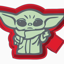 Grogu-mold.png STL file Grogu (Baby Yoda) Air Freshener Mold・Template to download and 3D print