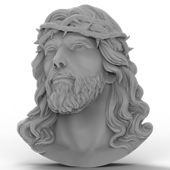 Jesus-Head.png 3D Model STL File for CNC Router/Laser & 3D Printer Jesus Head