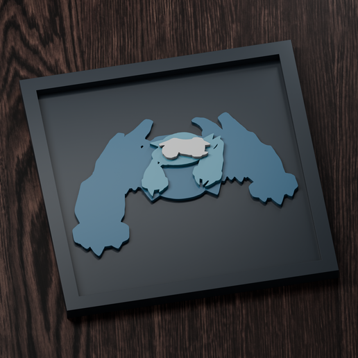 Metagross Line - Pokemon Silhouette Frame | Normal, Inverse & Scaled STL