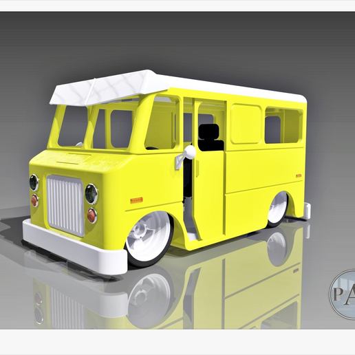 🚐 LOWRIDER MID SIXTIES STEP VAN SCALE 1/20・Free STL File for ・Cults