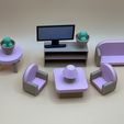 IMG_3413.jpg Complete 3D-Printed Dollhouse Living Room Set: Modern Miniature Furniture & Decor!