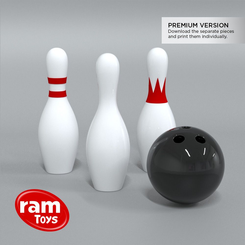 STL file BOWLING PIN 3 VERSIONS + BALL・3D printer design to download