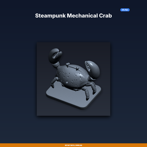 Steampunk Mechanical Crab - 3D Printable STL File
