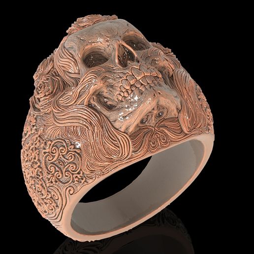 2.jpg Skull ring jewelry skeleton ring 3D print model