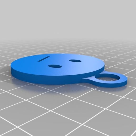 Emoji Meh keychain 3D model