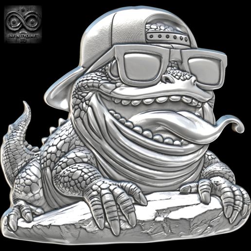 Funky-Lizard-Relief-1.jpg Funky Lizard Relief  STL File For 3D print model