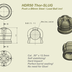 8mm-Thor003.png Fichier STL THOR SLUG POUR HDR50・Design imprimable en 3D à télécharger