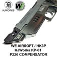 PHOTO-04.jpg GBB GBBR KJWorks KJW WE HK3P Inokatsu Airsoft Sig Sauer KP01 KP-01 P226 Replica Tactical Compensator Muzzle Flash Hider
