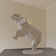trunk-up-body-raised-low-poly-1.png Elephant trunk raised raising statue low poly STL geometrical 3d print