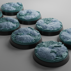 ovw.png 8x 32mm bases with frozen ice tundra design (+toppers)