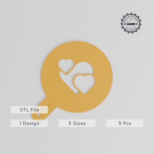 product_1403-01_main.jpg Heart Motif Stencil Set, 5 Sizes, Art & Decor Use, Perfect for Latte, Edible Glitter, Paint, Cocoa, Cinnamon