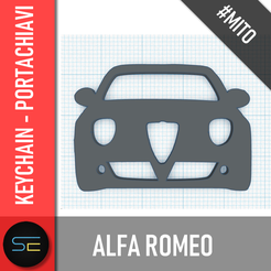 template3DCULT_alfafront.png Alfa romeo Mito front keychain