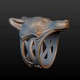 wolf-02.png STL file Wolf Ring・3D print model to download