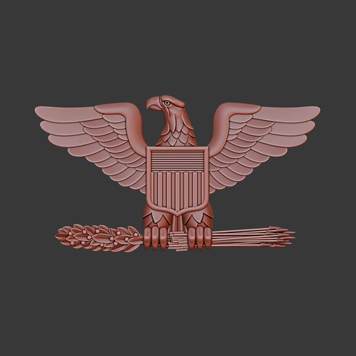 US O-6 Colonel rank 3d relief .stl file
