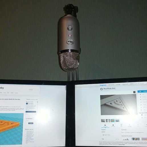 Additional support for Ergotron dual monitor microphone or lamp - 3D model önizlemesi
