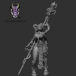 Render1.jpg DARK ELF MAGE MINIATURE (DND, KINGDOM DEATH, PATHFINDER, MINI)