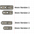 4mm Version 1 Cos 4mm Version 2 Goes Cots 3mm Version 1 3mm Version 2 Non-Loop Rope Tensioner V2 ( minimized version )