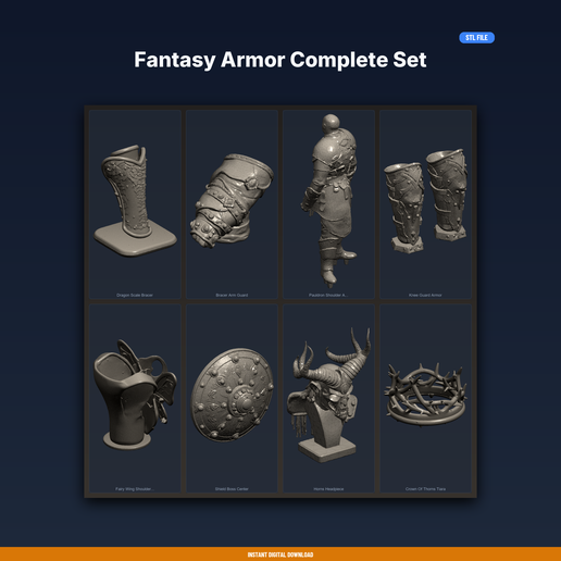 Fantasy Armor Complete Set - 8-Model STL Bundle
