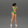 3DG-0001.jpg Attractive girl in bikini and heels Leaning Against car