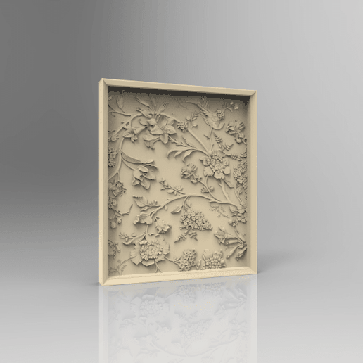 flowers leafs cnc router machine frame - 3D model önizlemesi